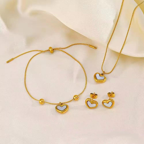 Enamel Heart Jewelry Set