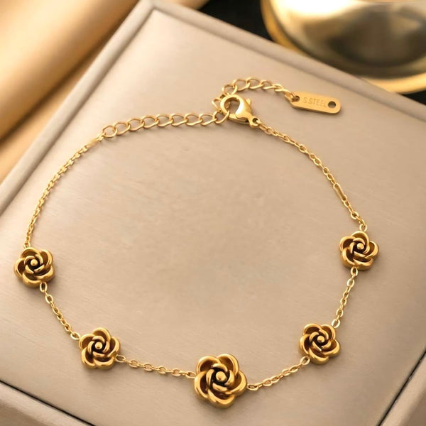 Gold Rose Jewelry Set