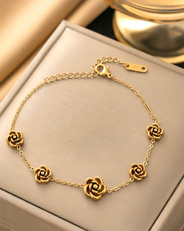 Gold Rose Jewelry Set
