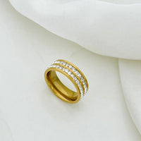 Double Row Crystal Band Ring - view 5