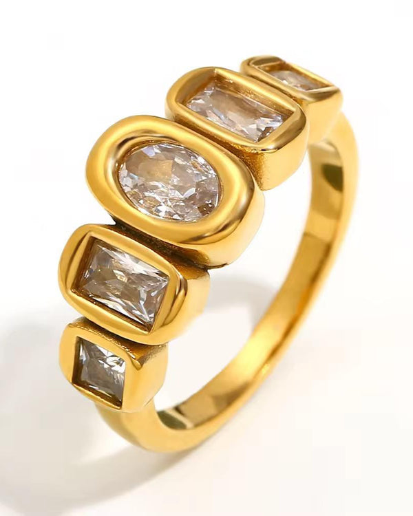 Cascade Crystal Statement Ring