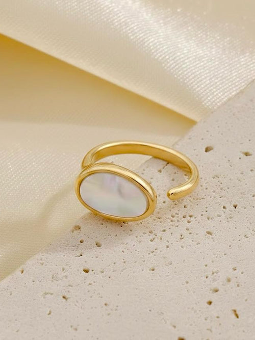 Mother of Pearl Open Ring - 18K gold-plated stainless steel jewelry