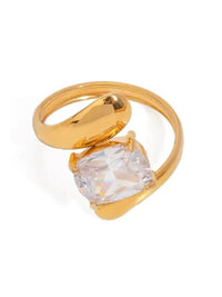 Crystal Solitaire Open Ring - view 4