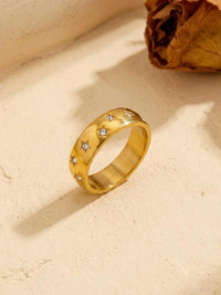 Star Studded Gold Band Ring - view 3