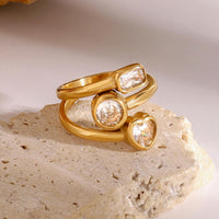 Triple Stone Open Ring - view 4