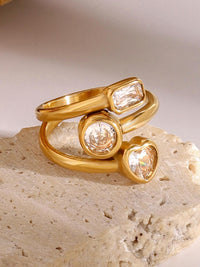 Triple Stone Open Ring - view 2