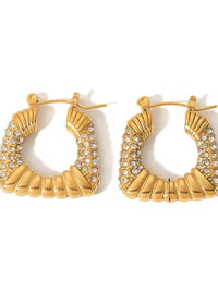 Pavé Crystal Square Hoop Earrings - view 1