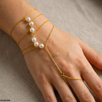 Multi-Strand Pearl Hand Chain Ringlet - view 3