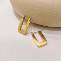 Chunky Rectangle Hoop Earrings - view 4