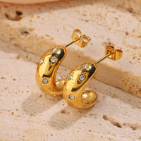 Star Crystal C-Hoop Earrings — Crystal White - view 4