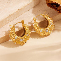 Woven Crystal Hoop Earrings - view 3