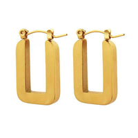Chunky Rectangle Hoop Earrings - view 1