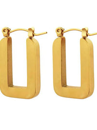 Chunky Rectangle Hoop Earrings - view 1