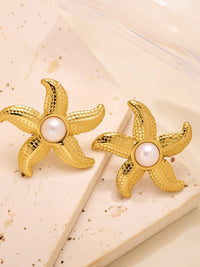 Pearl Starfish Stud Earrings - view 1