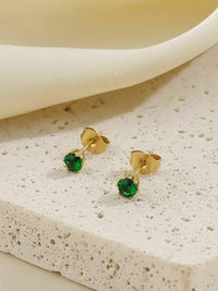 Solitaire Crystal Stud Earrings - view 5